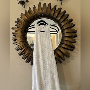 Lavender Brown White Dress